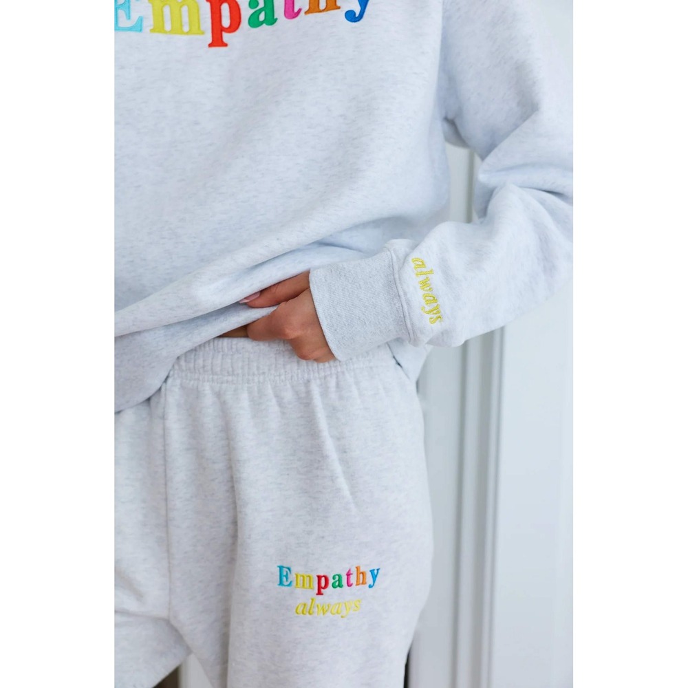 The Mayfair Group Empathy Always Grey Heather Sweatpants Joggers L/XL